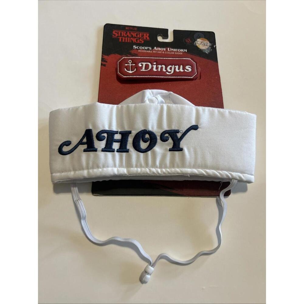 STRANGER THINGS NETFLIX Dingus Dog Pet Costume Scoop Ahoy Uniform Size L/XL